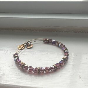 Alex and Ani Purple and Gold Beaded Bracelet